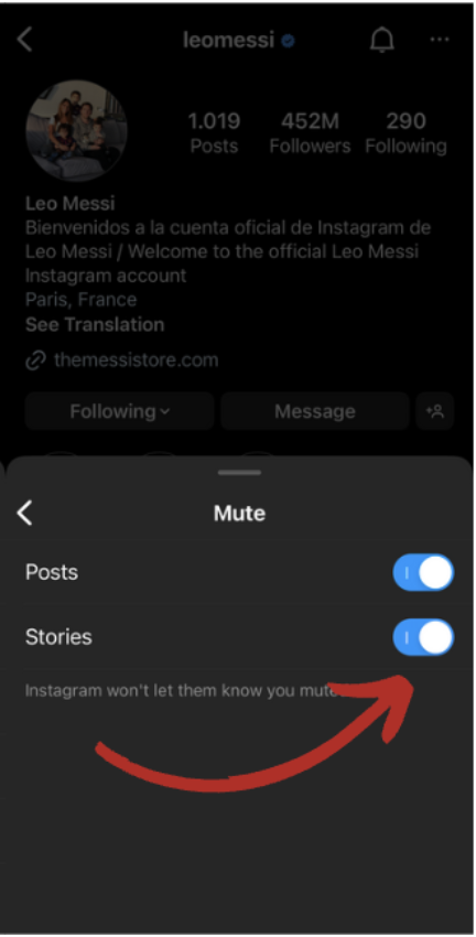 how to unmute someone on Instagram