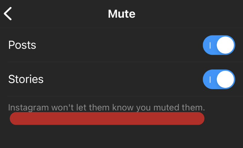 mute Instagram user